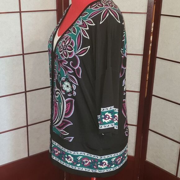 East 5th Open-faced Bold Emerald Floral  Cardigan - Picture 4 of 9